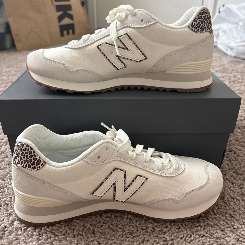 New Balance 515 Classics White Leopard Sneakers Womens Size 9.5 WL515S03 New